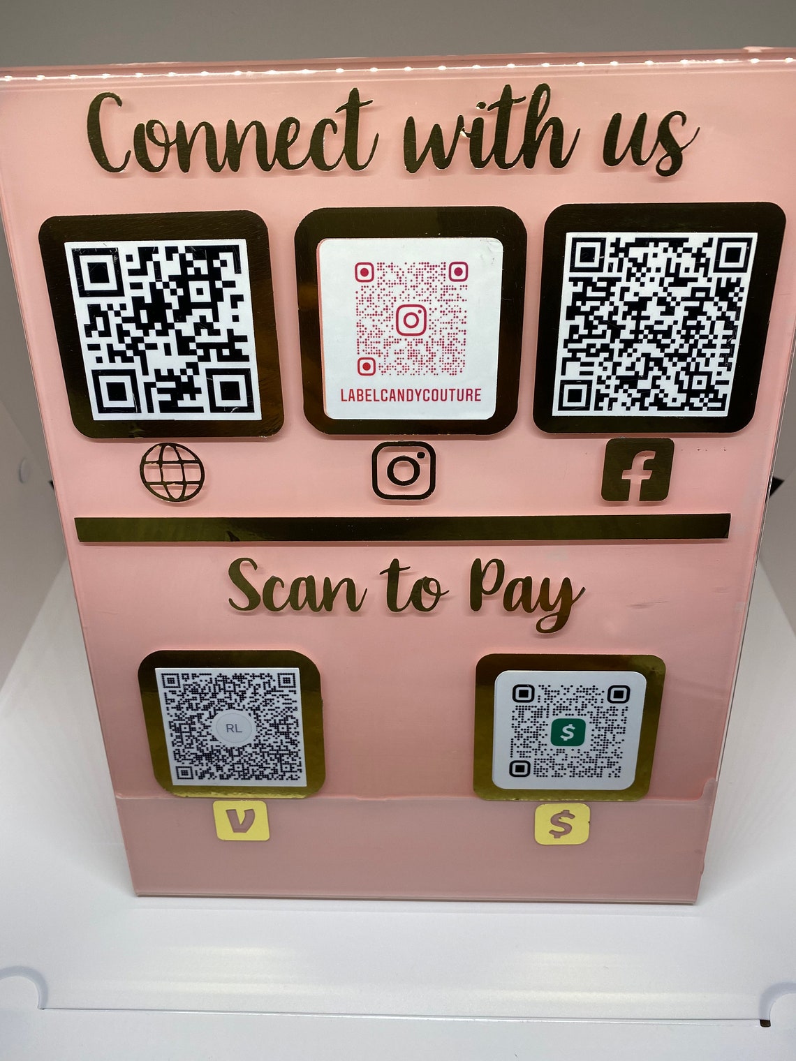 Custom QR Code Acrylic Stand Etsy