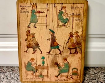 Vintage Retro Style Handcrafted Cutting Board “Vintage Day in the Life Girl” Decorative Only