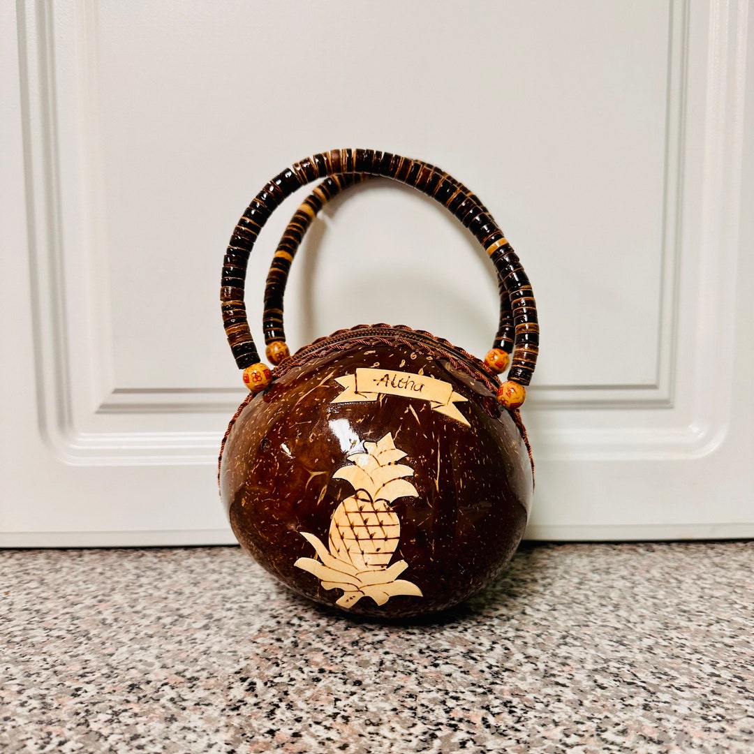 Coconut Purse Kitschy Purse Golden Girls Unique Vintage Purse Souvenir