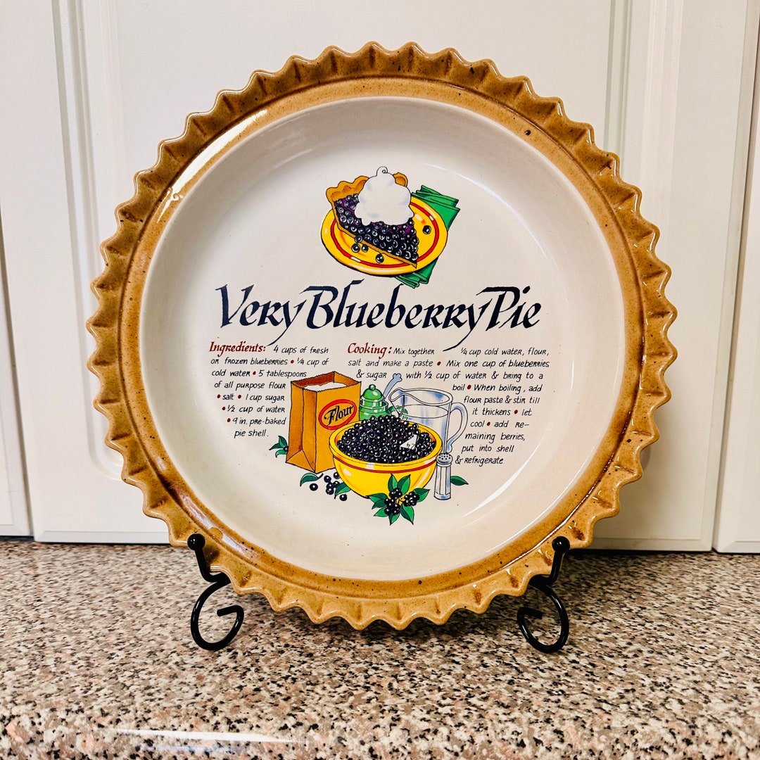 Blueberry Pie Plate Vintage Pie Plate Recipe Pie Plate Etsy