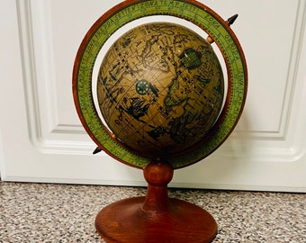 Olde World Replica Vintage Globe | Wooden Base Globe | Grandma core | Grandpa core | Dark Academia | Fairy Core | Table Top Globe