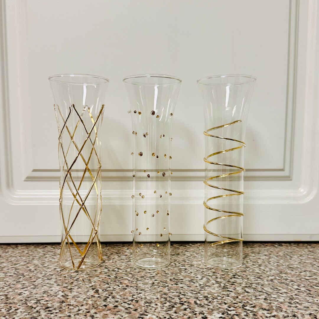 Marseilles Champagne Flutes Gold Trimmed Champagne Flutes Italian