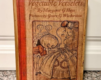 Vintage Retro Style Handcrafted Cutting Board “Vintage Veggies” Decorative Only