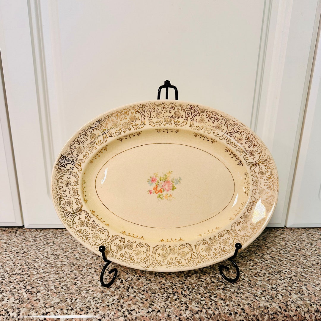 Paden City Pottery Platter Warranted 22 KT Gold Gold Etsy