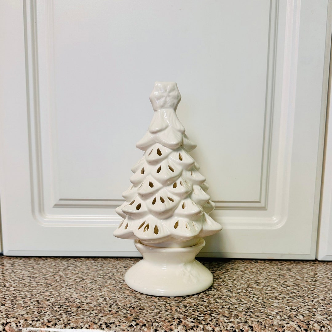 Yankee Candle White Christmas Tree Luminary White Evergreen Etsy