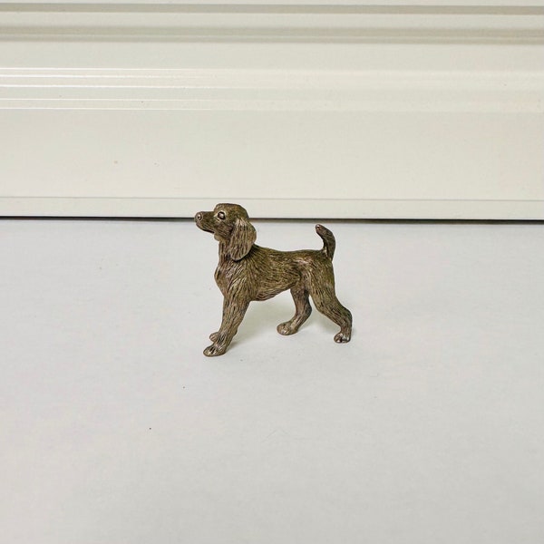 Pewter Miniature Spaniel Dog | Miniature Dog | Grandpa Core | Grandma Core | Dog Lover | Vintage Pewter | Vintage Dog