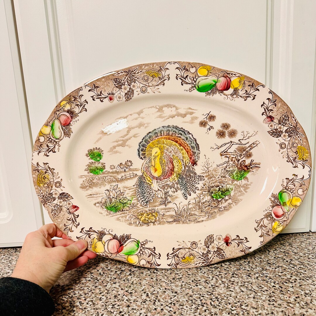 Transferware Turkey Platter Vintage Platter Transferware Made in Japan