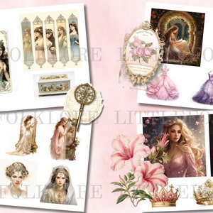 Vintage Princess Junk Journal Kit: Printable Ephemera, Bookmarks ...
