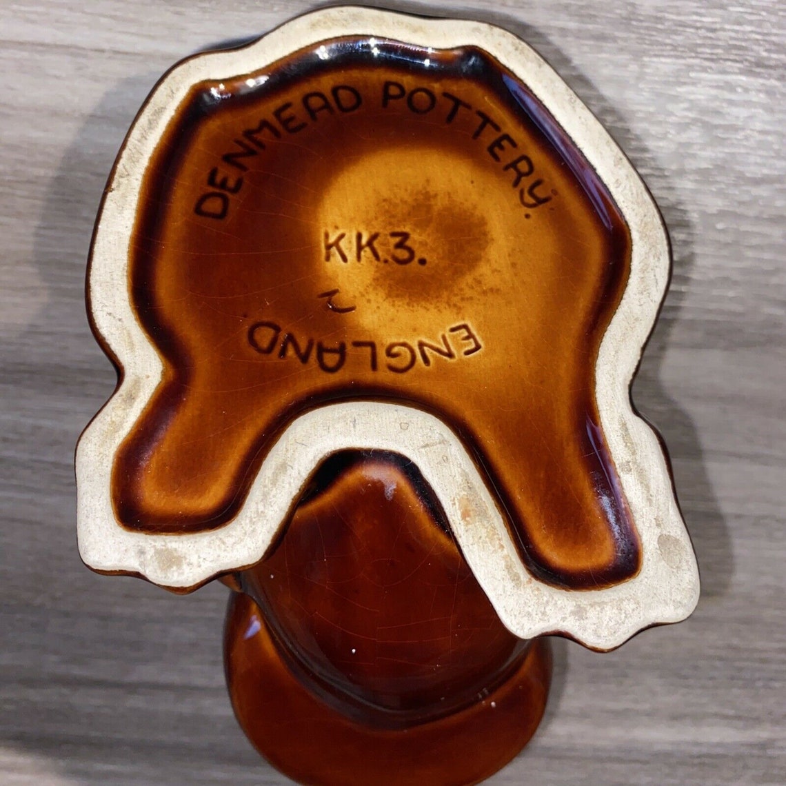 Vintage Denmead Pottery England Brown Frog Toad Planter Pot Etsy