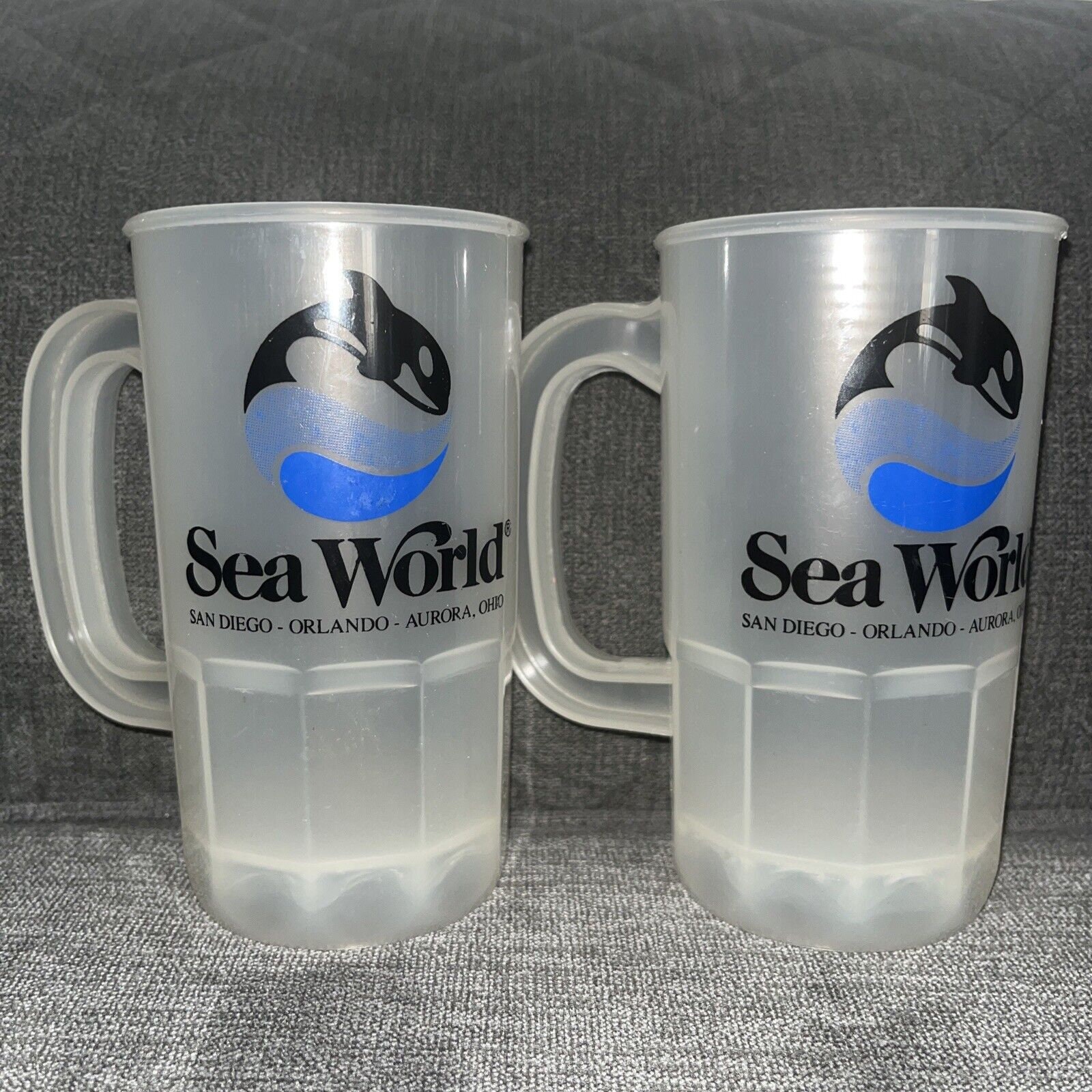 Sea World Amusement Park Collectible Plastic Cup Mug Vintage Shamu X2 ...