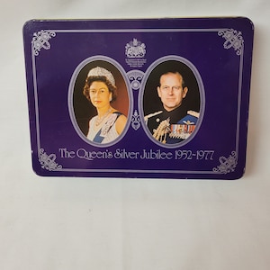 Queen Elizabeth ll Silver Jubilee with Prince Phillip Cadbury Milk TrayTin