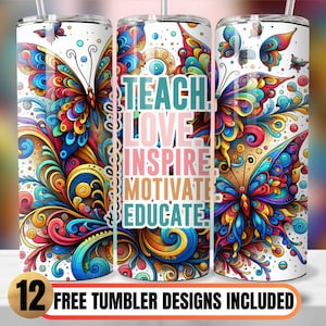Teacher Life Tumbler Wrap for Teacher Appreciation 20oz Skinny Tumbler Sublimation Design, Teacher Tumbler Wrap PNG, Teacher Tumbler Design