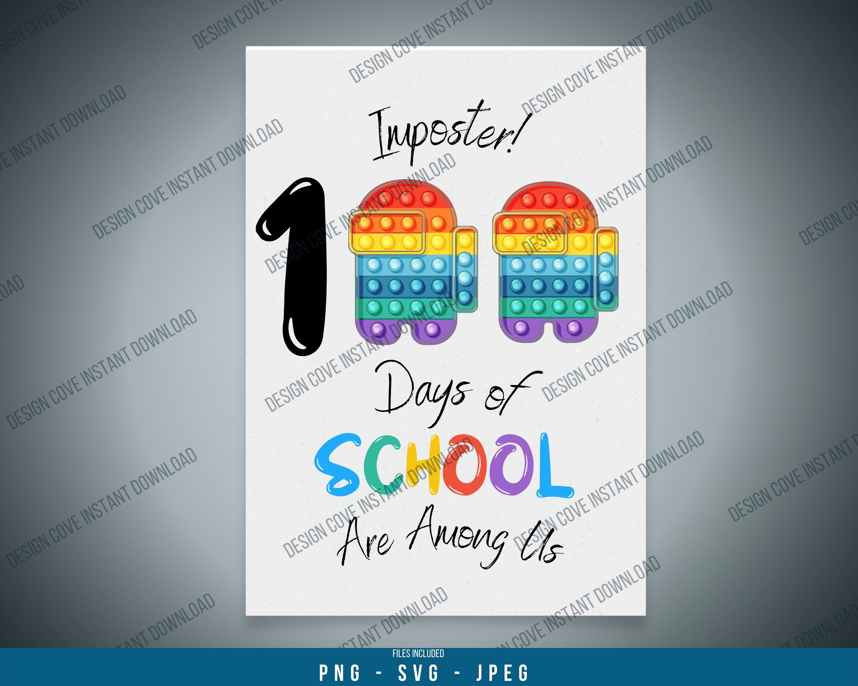 Among Us 100 Days of School Shirt 100 Days of School Rainbow 