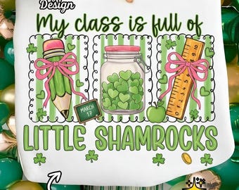 Shamrock Teacher PNG, St Patricks Day Shirt Design (Digital Download)