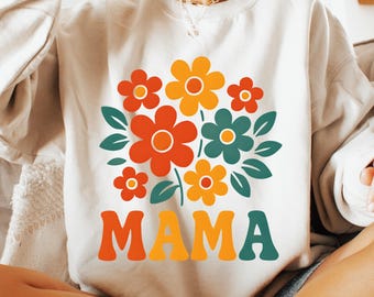 Mama Floral PNG, Retro Mother's Day Design (Digital Download)