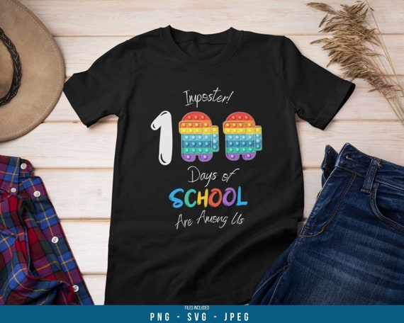 Among Us 100 Days of School Shirt 100 Days of School Rainbow 