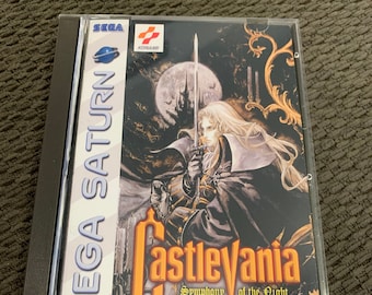 Castlevania Symphony of the Night Sega Sega Saturn, 2 cover variations! custom case w/inserts & foam