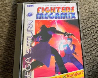 Fighters Megamix, Sega Saturn, custom case w/inserts & foam READ Description!