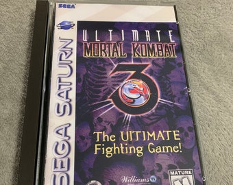 Ultimate Mortal Kombat 3, Sega Saturn, custom case w/inserts & foam READ Description!