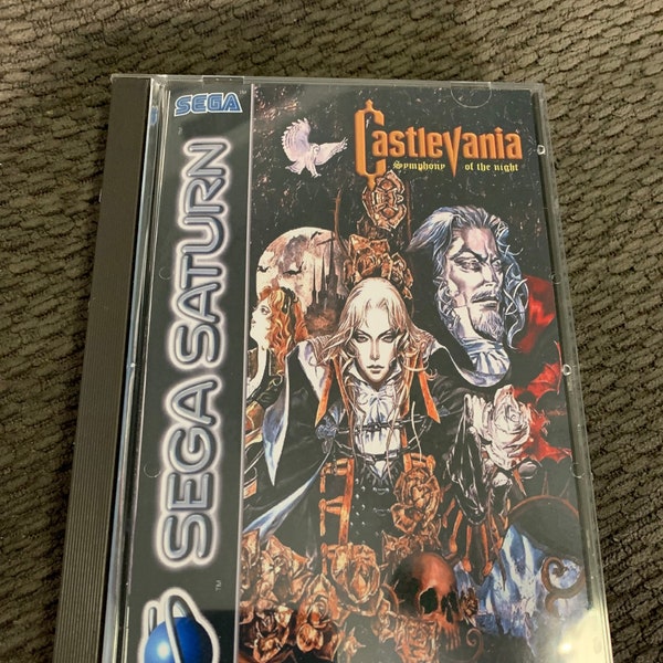 Castlevania Symphony of the Night, Sega Saturn, custom case w/inserts & foam READ Description!