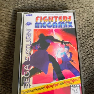 Fighters Megamix, Sega Saturn, custom case w/inserts & foam READ Description!