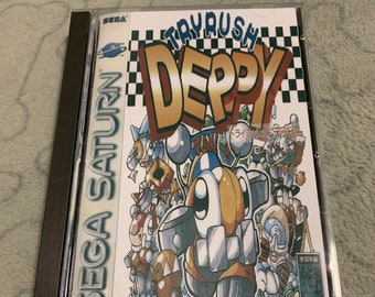 Tryrush Deppy, Sega Saturn, custom case w/inserts & foam READ Description!