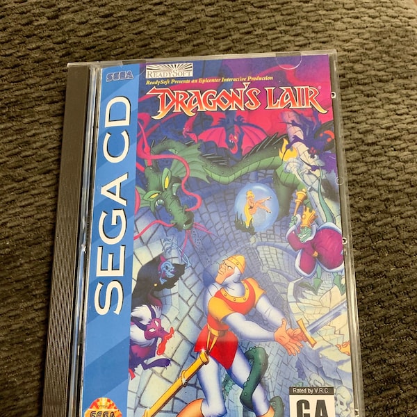 Dragon's Lair, Sega CD, custom case w/inserts & foam READ Description!