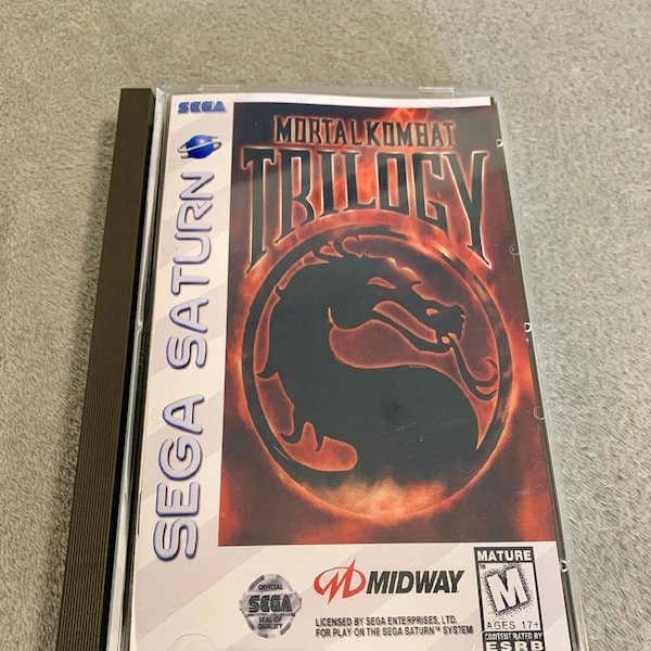 Mortal Kombat Trilogy, Sega Saturn, custom case w/inserts & foam READ Description!