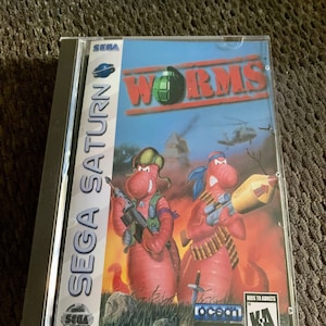 Worms, Sega Saturn, custom case w/inserts & foam READ Description!