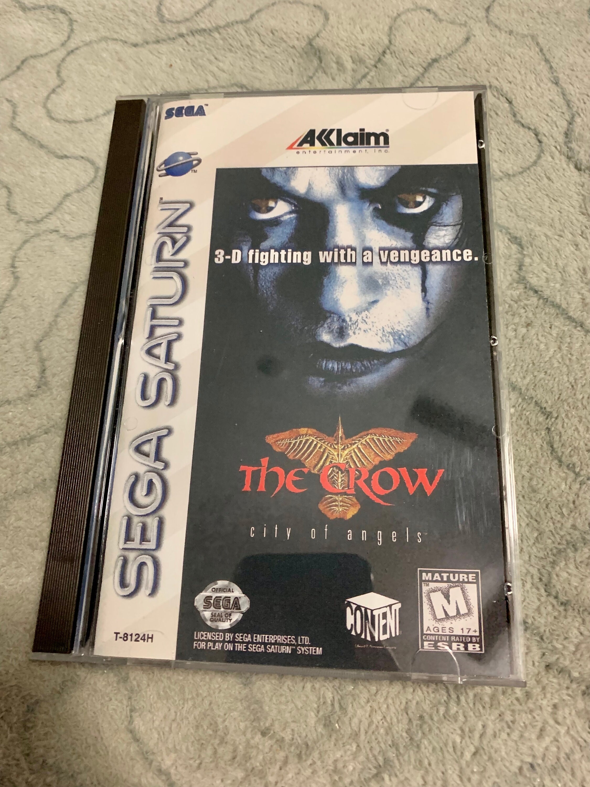 Crow City of Angels、セガサターン、インサートとフォーム付きカスタムケース、説明をお読みください!