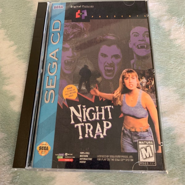 Night Trap Sega CD, custom case w/inserts, foam & sleeve READ Description!