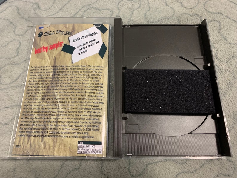 Bootleg Sampler, Sega Saturn, custom case w/inserts & foam READ Description image 5