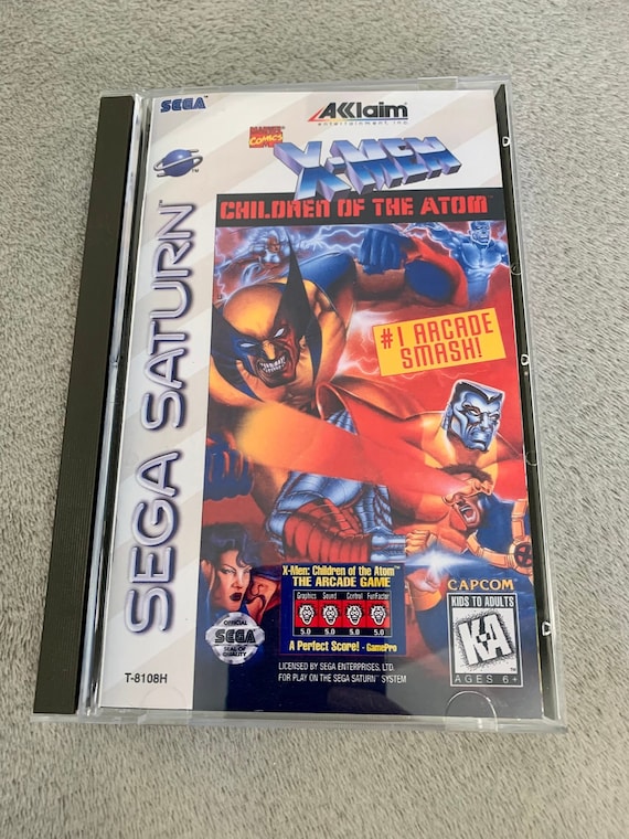 X-men Children of the Atom, Sega Saturn, Custom Case W X-men Children of the Atom, Sega Saturn, Custom Case W