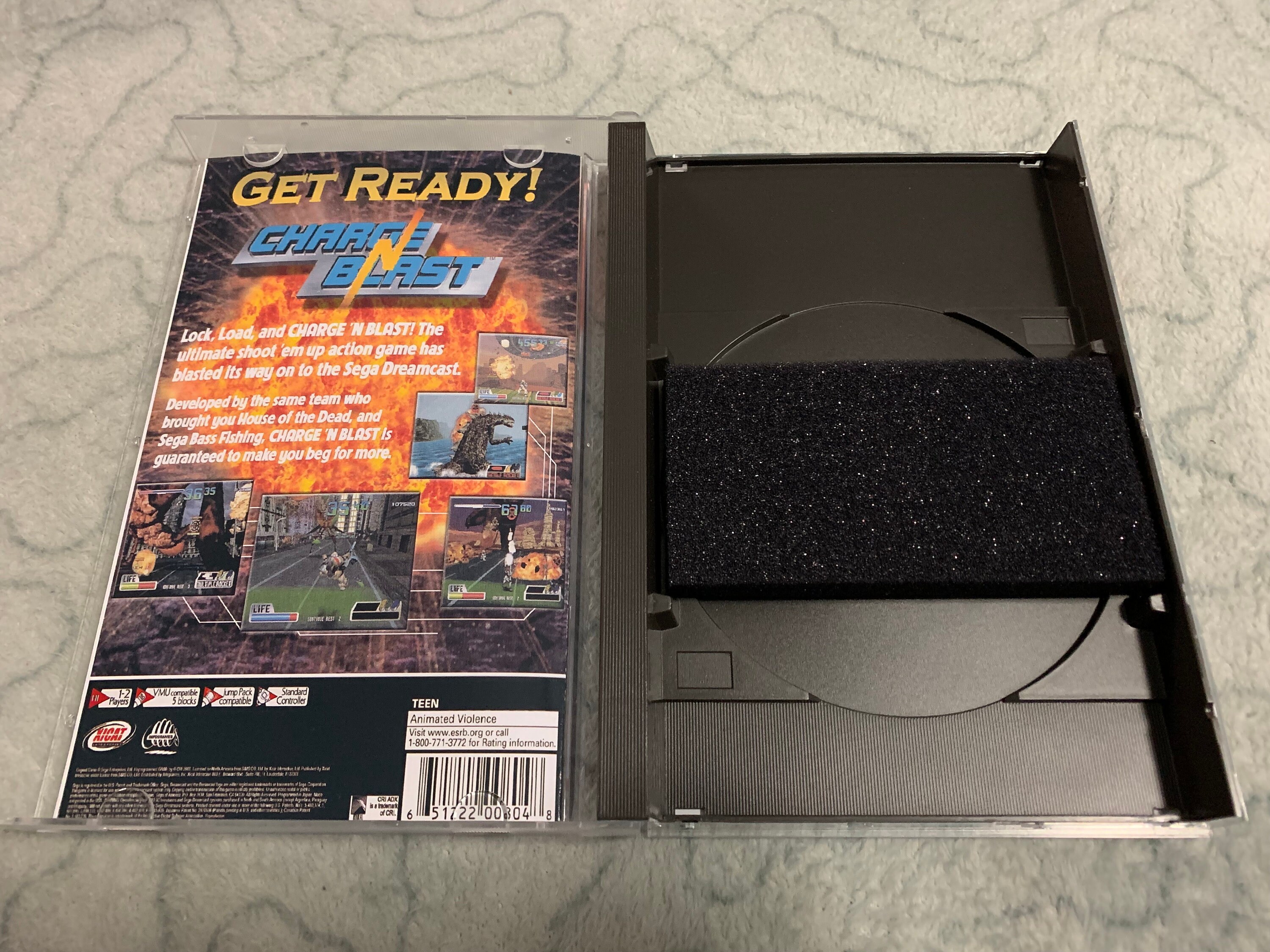 Charge-n-blast, Sega Dreamcast, Custom Long Box Case W
