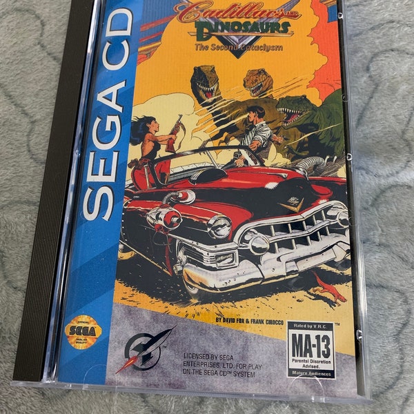 Cadillacs and Dinosaurs, Sega CD, custom case w/inserts & foam READ Description!