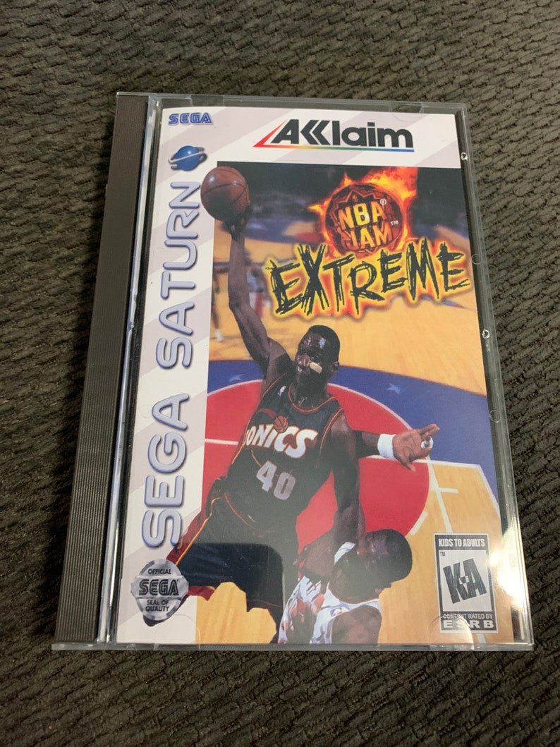 NBA Jam Extreme, Sega Saturn, coque personnalisée avec inserts et mousse LISEZ la description image 1