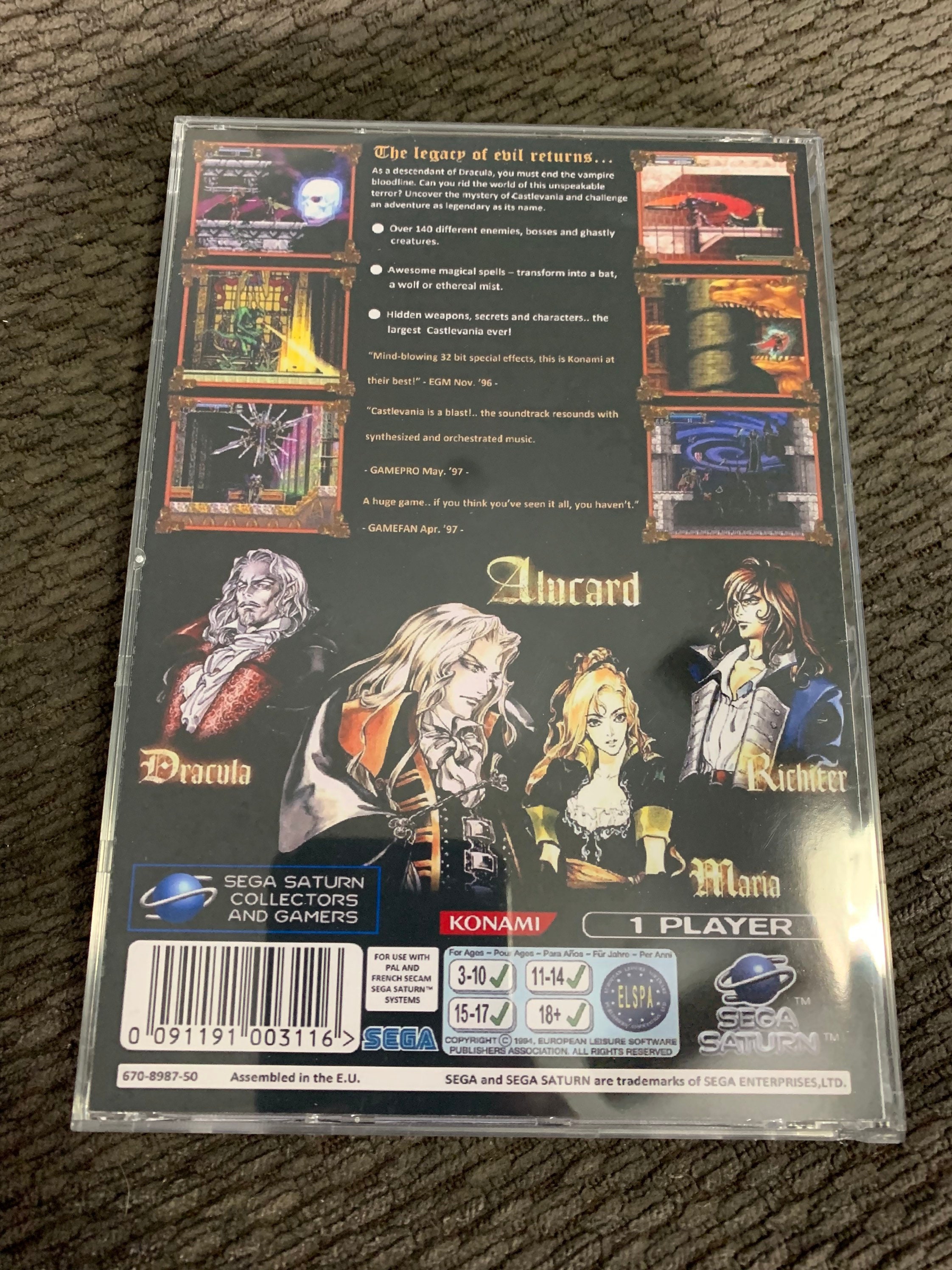 Castlevania Symphony of the Night, Sega Saturn, Custom Case