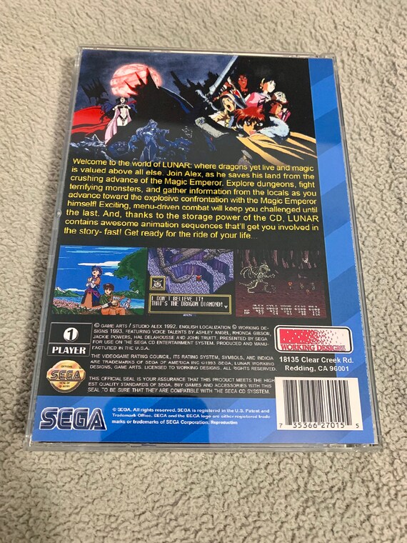 Lunar the Silver Star, Sega CD, Custom Case W/inserts & Foam READ
