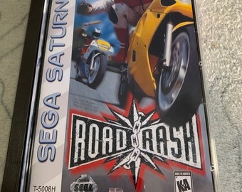 Road Rash, Sega Saturn, custom case w/inserts & foam READ Description!