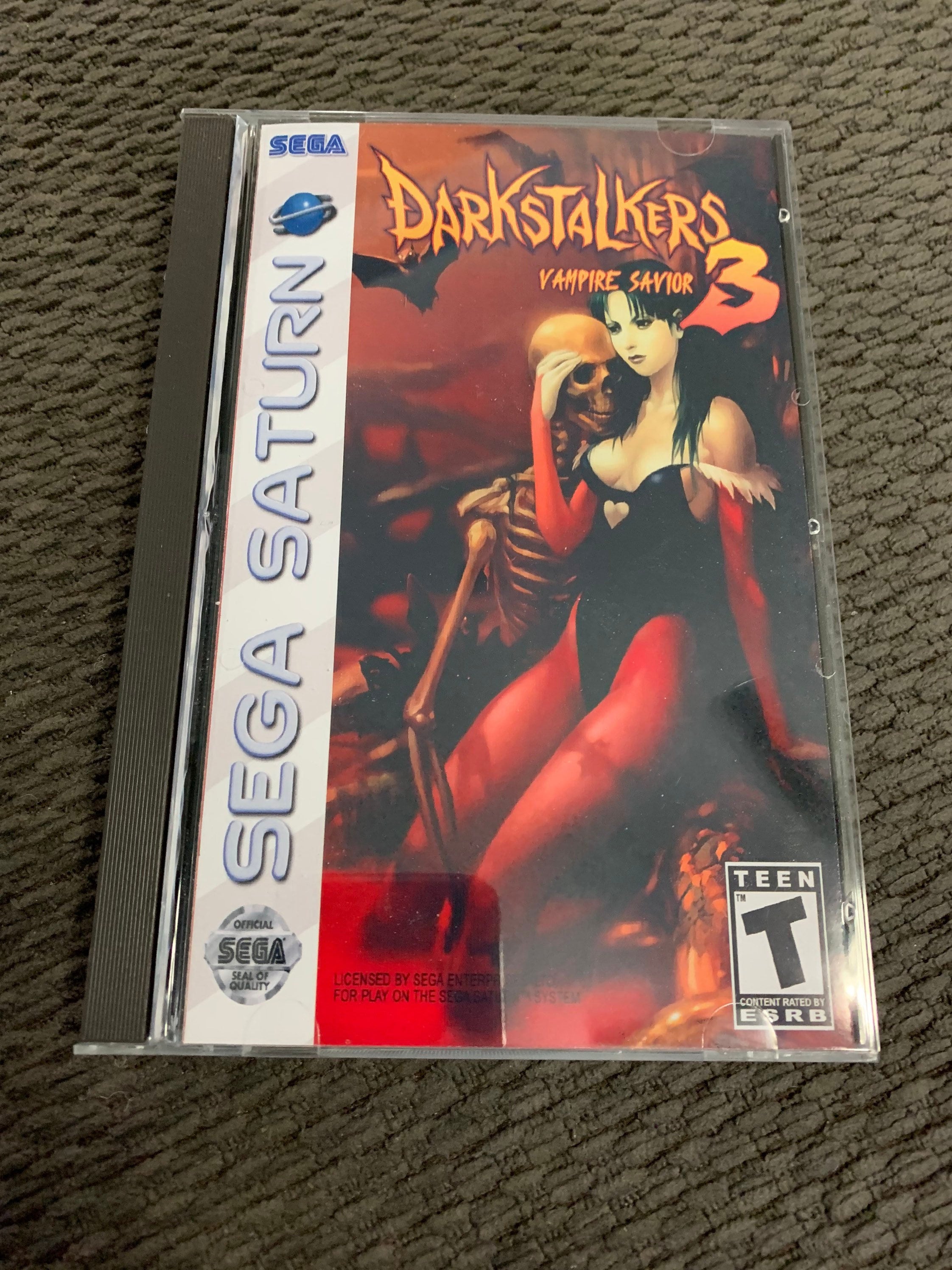 Darkstalkers 3, Sega Saturn, custom case w/inserts & foam READ Description!