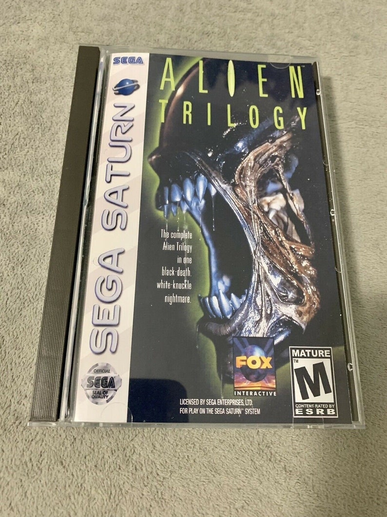 Alien Trilogy, Sega Saturn, custom case w/inserts & foam READ Description imagem 1