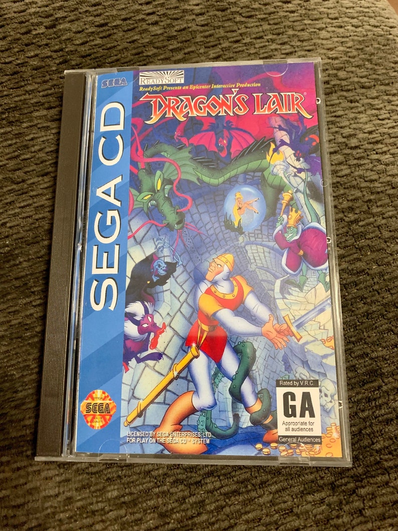 Dragon's Lair, Sega CD, custom case w/inserts & foam READ Description image 1