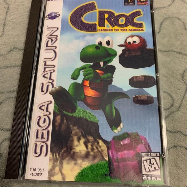 Croc, Sega Saturn, custom case w/inserts & foam READ Description!