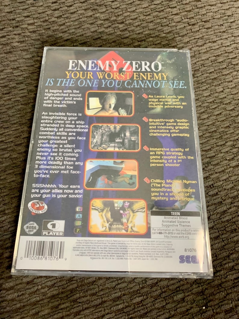 Enemy Zero, Sega Saturn, custom case w/inserts & foam READ Description image 2