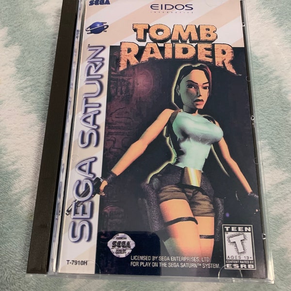 Tomb Raider, Sega Saturn, custom case w/inserts & foam READ Description!