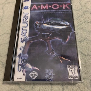 Amok, Sega Saturn, custom case w/inserts & foam READ Description!