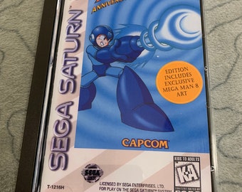 Megaman 8, Sega Saturn, custom case w/inserts & foam READ Description!