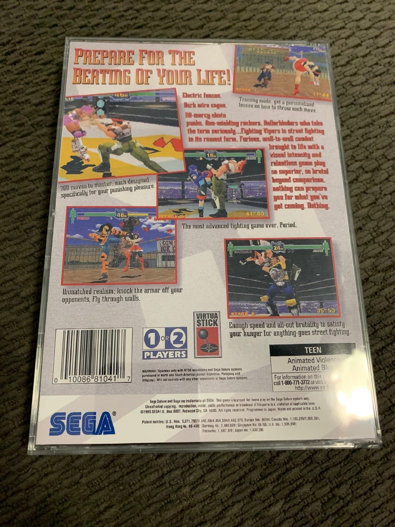 Fighting Vipers, Sega Saturn, custom case w/inserts & foam READ Description image 2