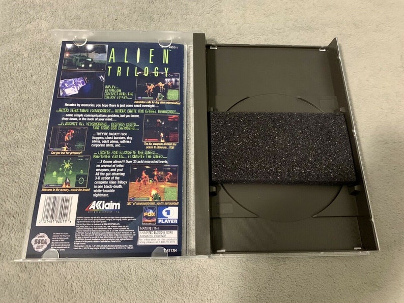 Alien Trilogy, Sega Saturn, custom case w/inserts & foam READ Description imagem 5