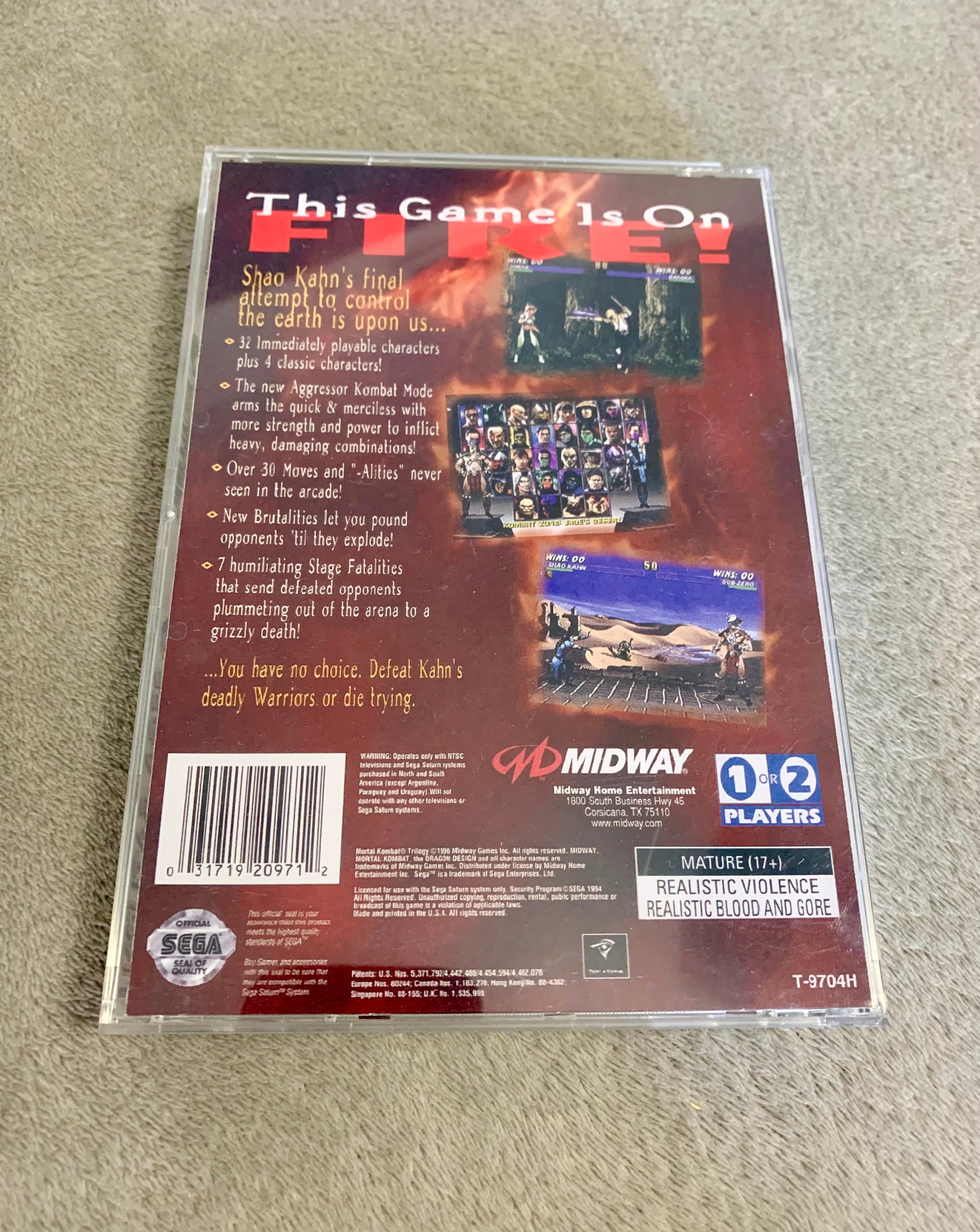 SEGA SATURN MORTAL Kombat II 2 Acclaim cover and case replacement EUR 10,90 - FR